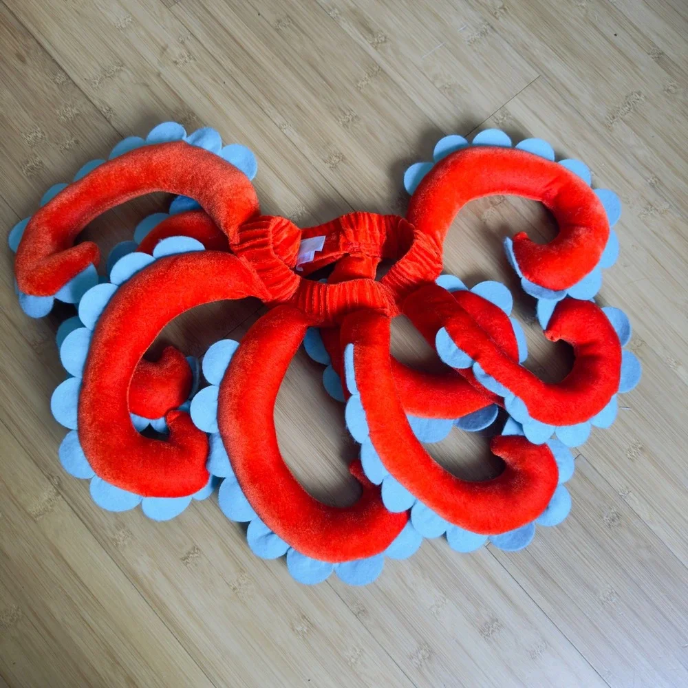 Kids Hanna Andersson Octopus Tentacles Costume Belt OS Stretchy Orange Blue